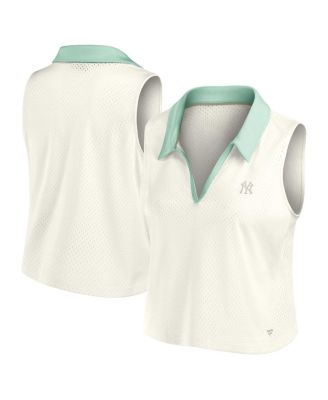 Fanatics - Women's Cream New York Yankees Studio Wellness V-Neck Tank Top