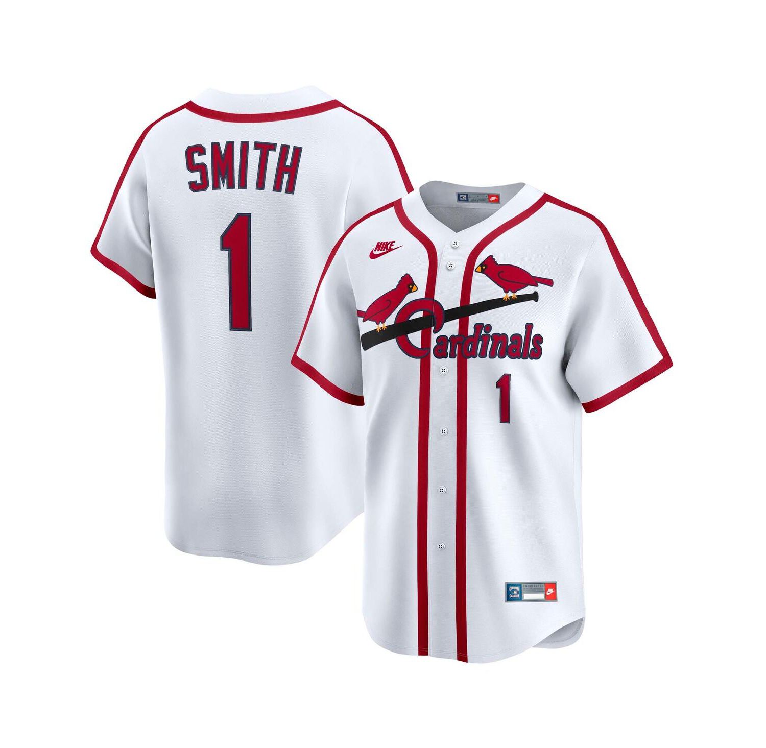 Men's Ozzie Smith White St. Louis Cardinals Throwback Cooperstown Collection Limited Jersey