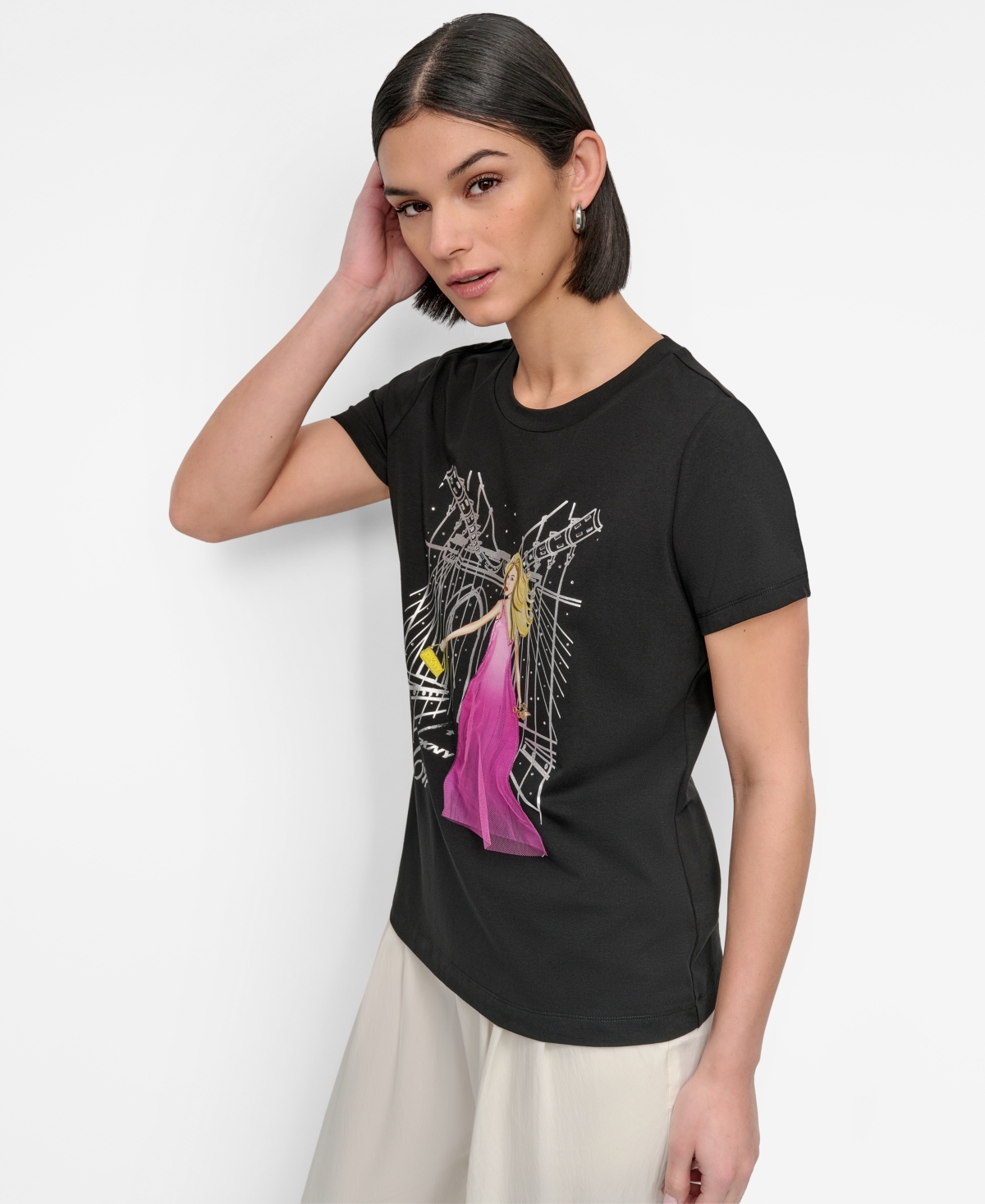 Dkny Women's Brooklyn Bridge Conversational T-Shirt