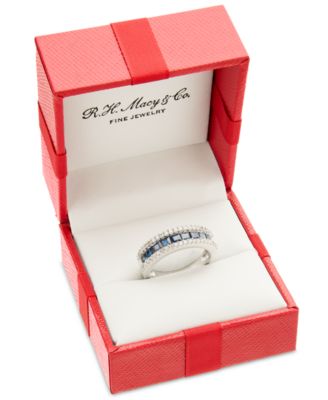 Emerald (1 ct. t.w.) & Diamond (1/3 ct. t.w.) Channel Set Band in 14k Gold (Also available in Ruby & Sapphire)