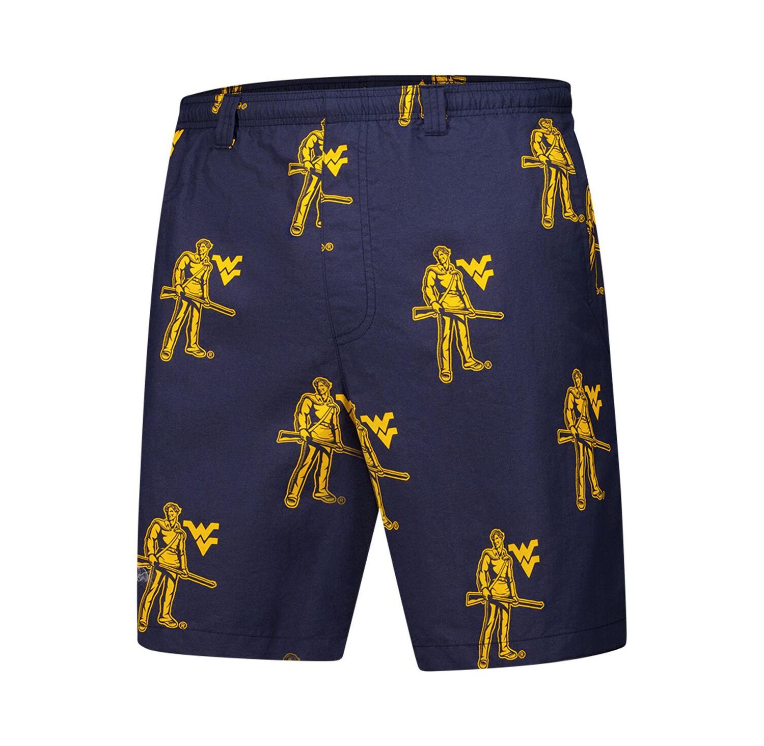Men's Navy West Virginia Mountaineers Backcast III Printed Shorts