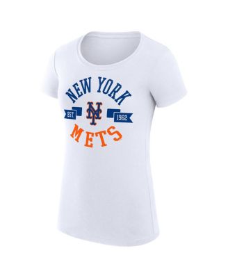Women's White New York Mets City Graphic Fitted T-Shirt