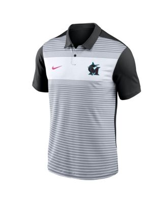 Men's White/Black Miami Marlins 2025 City Connect Fashion Legacy Icon Vapor Performance Polo Shirt