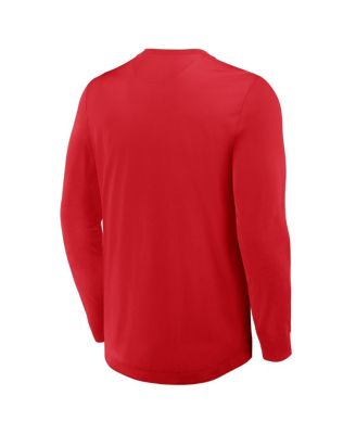 Men's Red Carolina Hurricanes Adrenaline Push Long Sleeve Henley Shirt