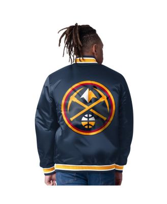 Men's Yellow/Navy Denver Nuggets Reversible Satin Full-Snap Varsity Jacket