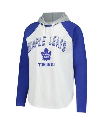 Women's&nbsp;White Toronto Maple Leaf's VIP Raglan Long Sleeve Hoodie T-Shirt