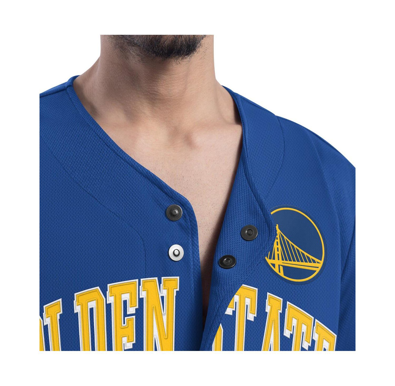 Men's Royal Golden State Warriors Adaptive Star Player Fashion Baseball Jersey