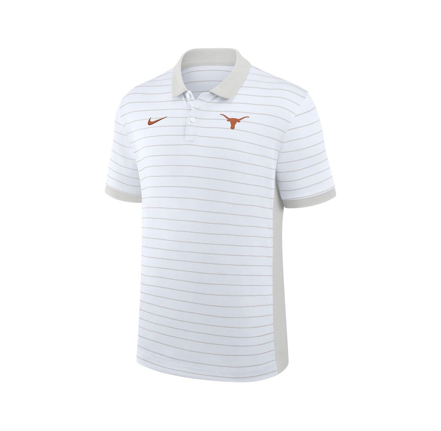 Men's White Texas Longhorns 2025 Early Season Coaches Sideline Victory Stripe Performance Polo Shirt