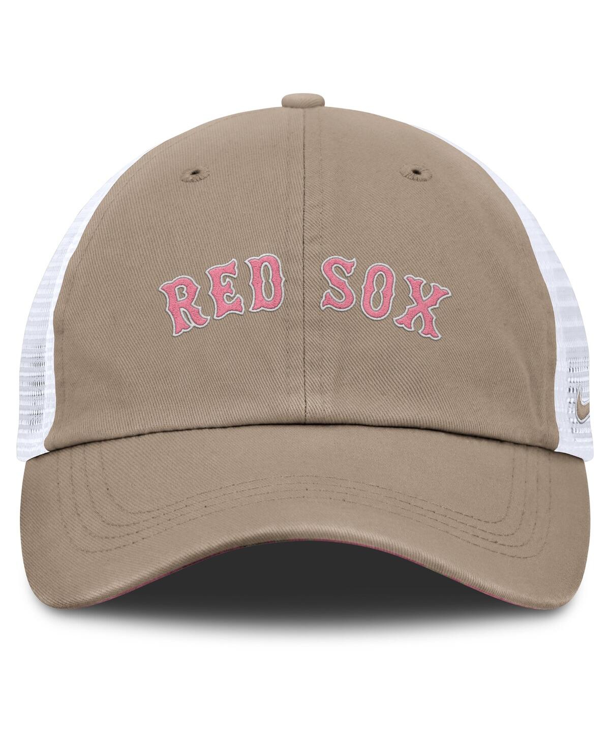 Nike Men's And Women's Khaki/white Boston Red Sox Club Trucker Adjustable Hat