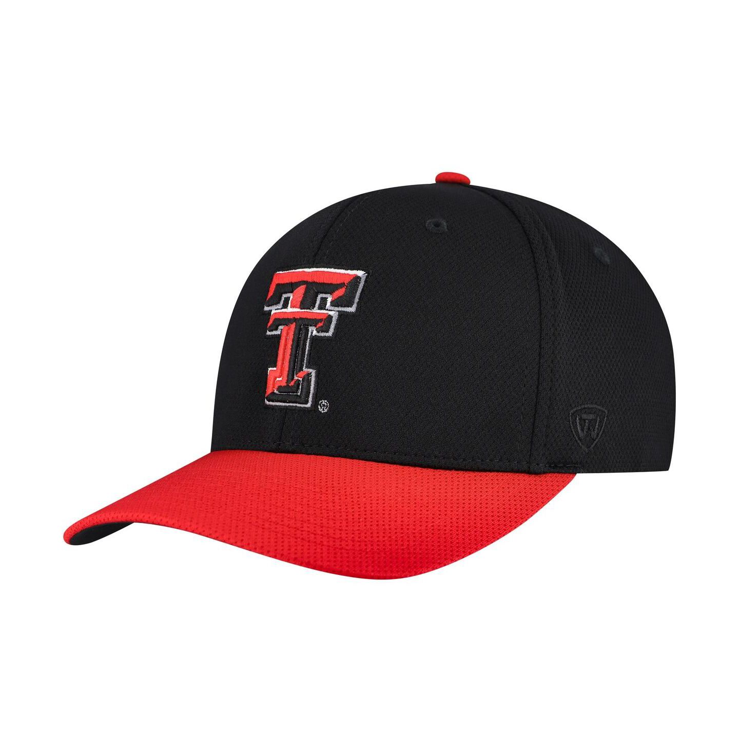 Мужская кепка Top of the World Black/Red Texas Tech Red Raiders Reflex Two-Tone Flex Hat — фото 3