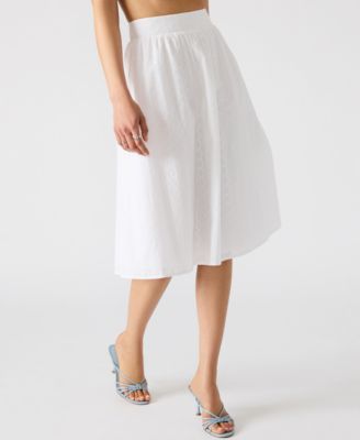 Women's Cotton Embroidered Midi Skirt 