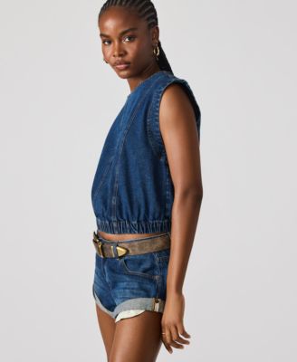 Women's Sleeveless Denim Leila Top