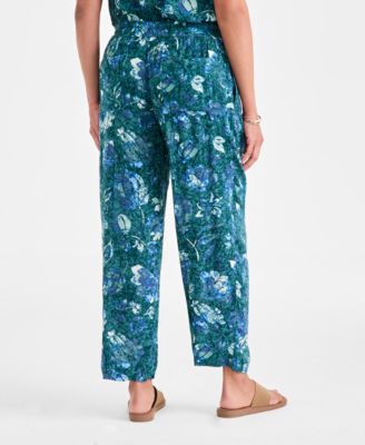 Women's Printed Drawstring-Waist Pull-On Pants, Macy's Exclusive