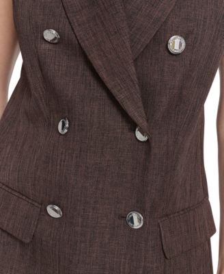 Petite Double Breasted Sleeveless Blazer