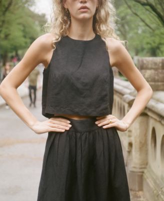 Women's Birdie Linen-Blend Midi Skirt