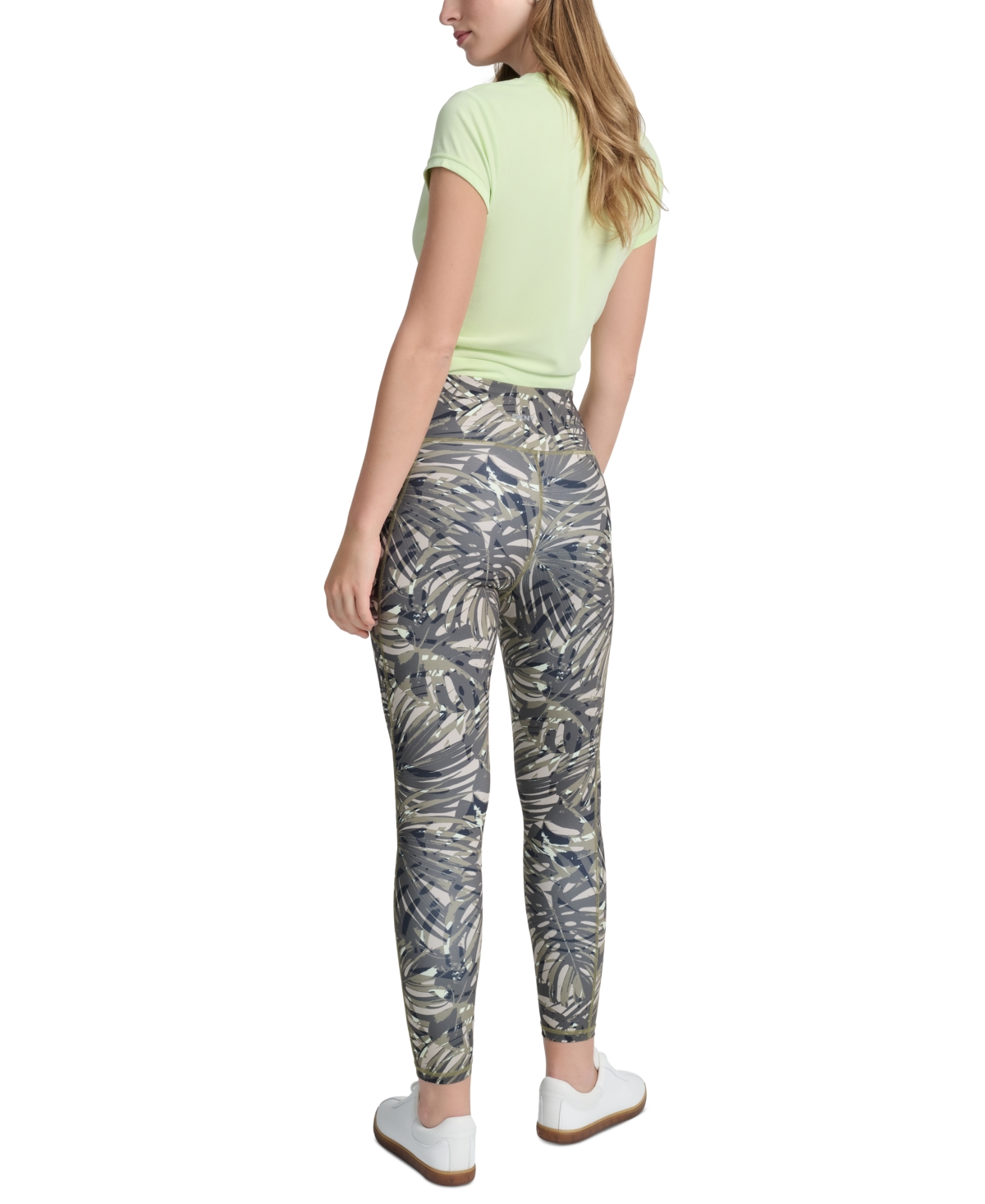 Dkny Sport Women's Printed High-waist 7/8 Tights In Brown