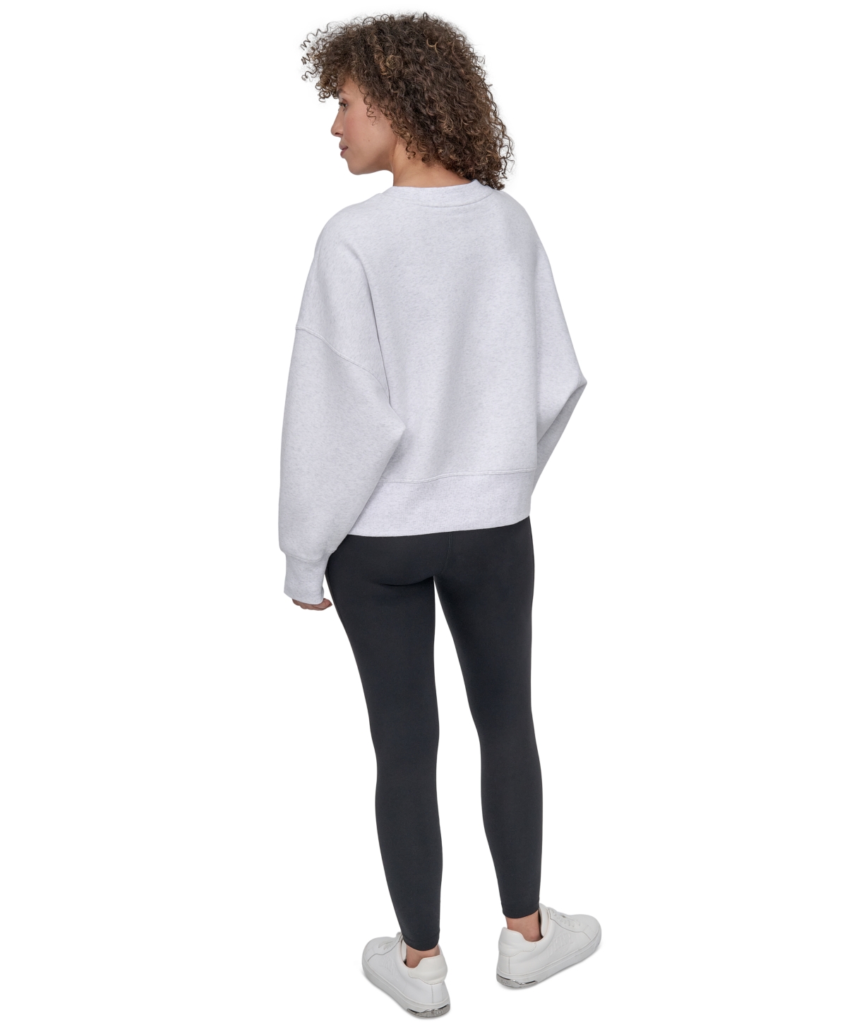 Dkny Sport Women's Mini Stud Logo Crew Neck Sweatshirt In Gray