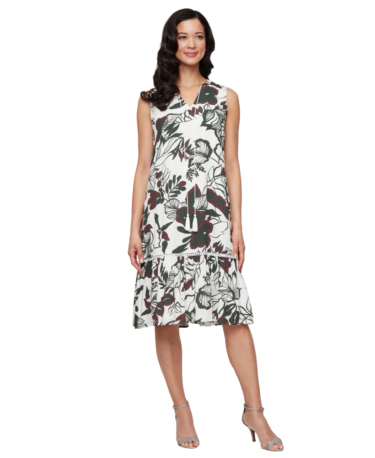 Women's Printed Sleeveless Dress - Ivory Multi