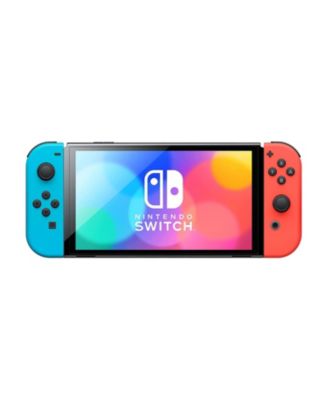Switch Neon Red & Blue OLED Console with Mario & Luigi: Brothership, NSO 12 Month Family Membership, MightySkins Console and Controller Skin