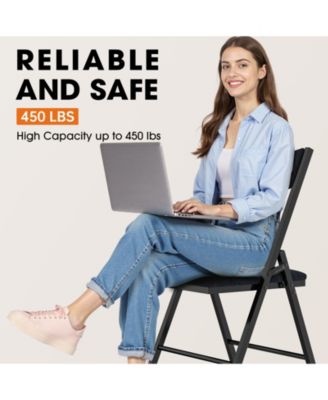 4-Pack Padded Folding Chair Set with Cushioned Seat & Backrest for Home, Office, Dining, or Events