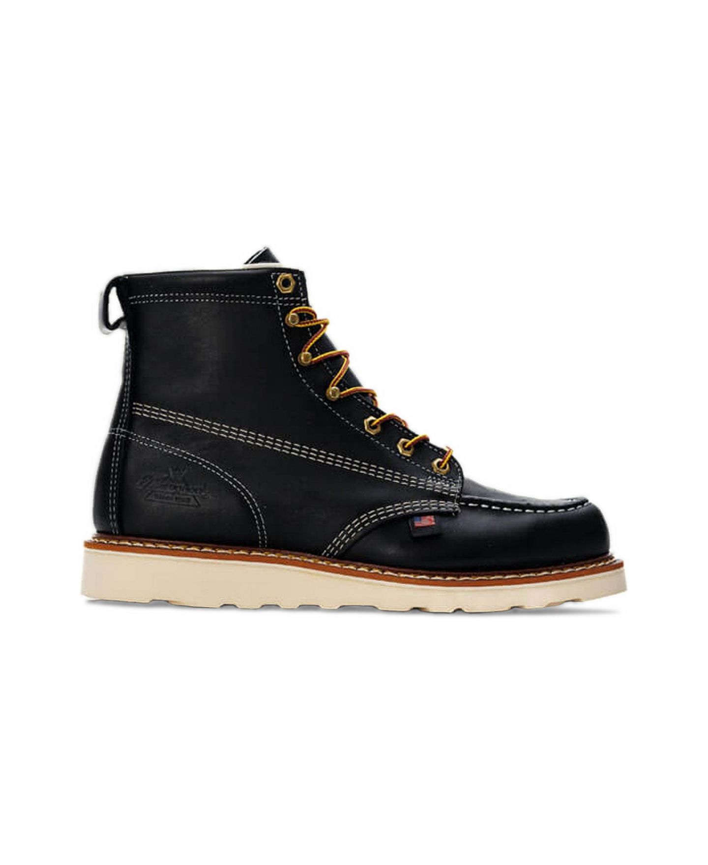 Мужские ботинки Thorogood American Heritage 6" Black Moc Toe Work Boots for Men, цвет: Чёрный — фото 1