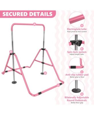 Gymnastics Bar Kids, Junior Training Bar, Height Adjustable Horizontal Bars With Gym Mat