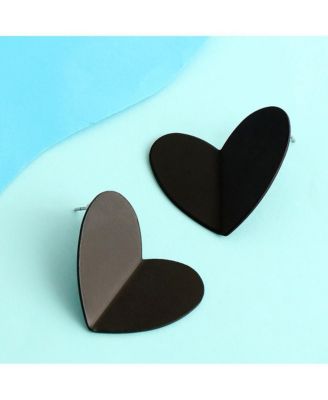 Women's Gold Heart Stud Earrings