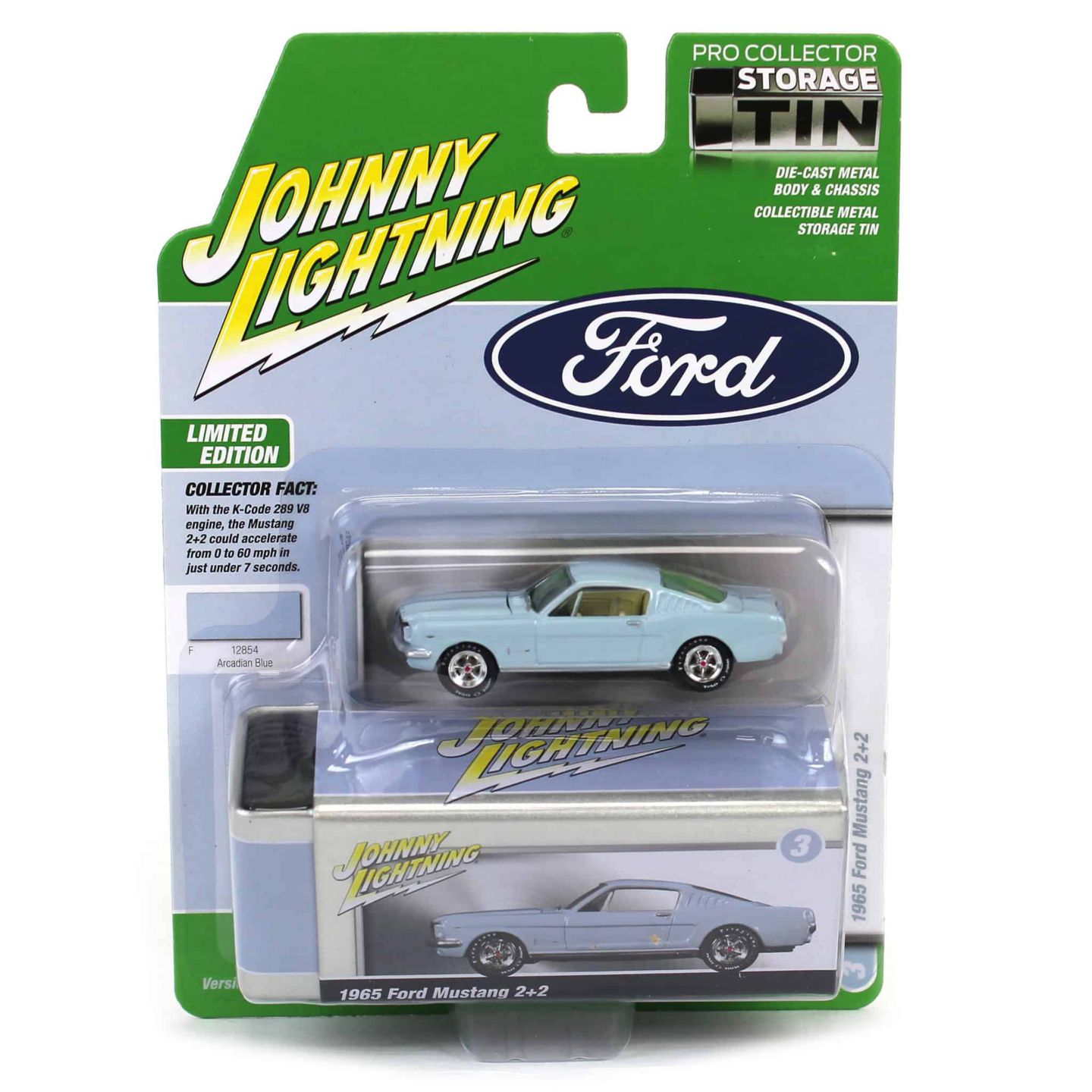 Детская игрушка Johnny Lightning 1/64 Scale 1965 Ford Mustang Fastback Collector Tin Series 16 Die-Cast Toy Car — фото 3