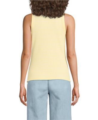 Women's Pointelle Rib UNeck Tank