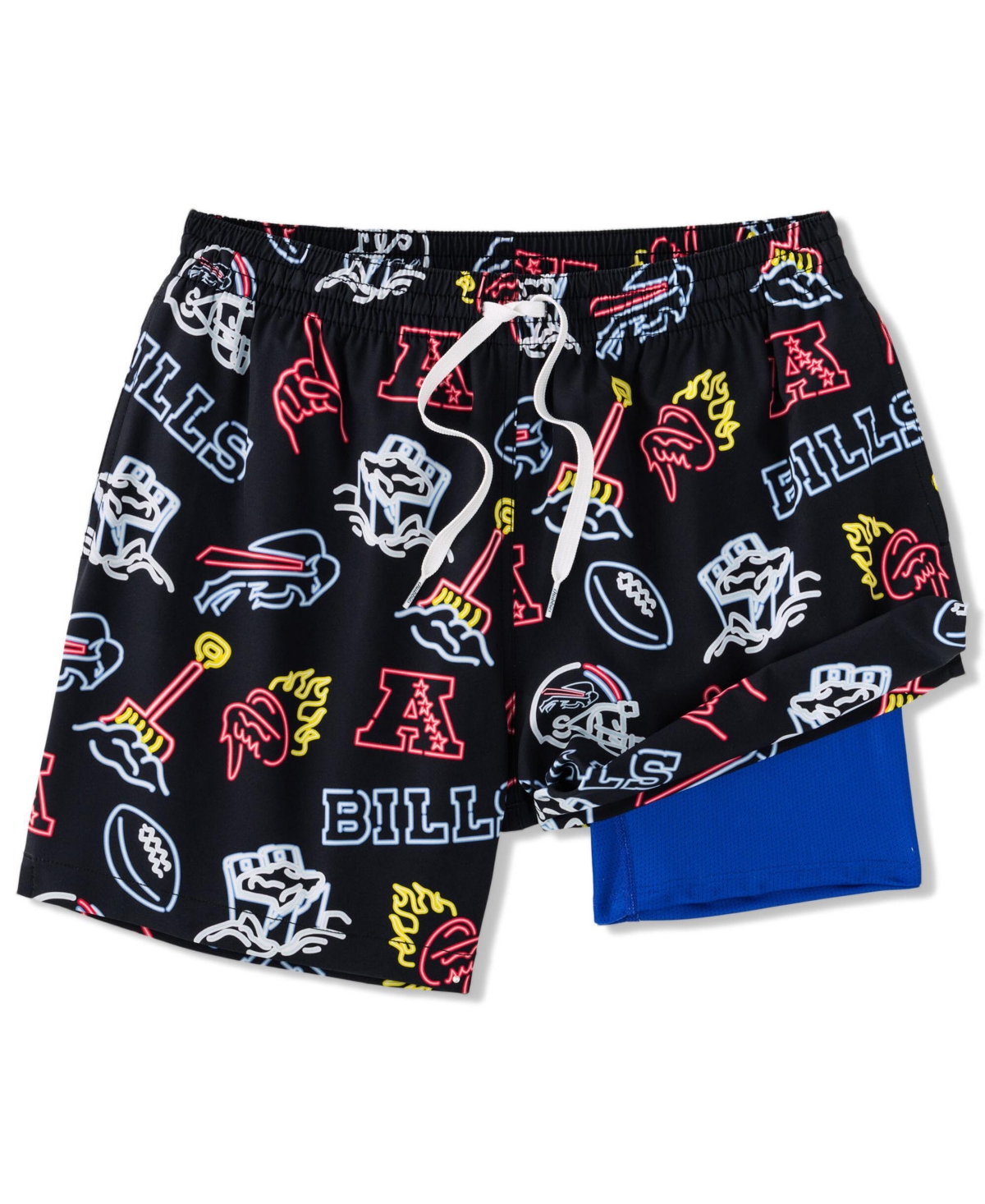 Men's 5.5" Black Buffalo Bills The Neon Lined Classic Swim Trunks - Black