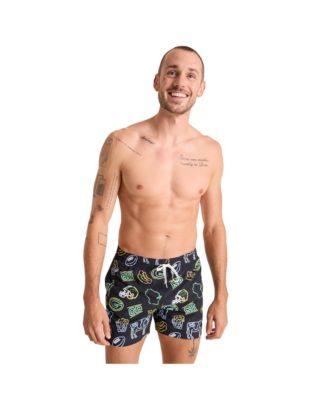 Men's 5.5" Black Green Bay Packers The Neon Lined Classic Swim Trunks