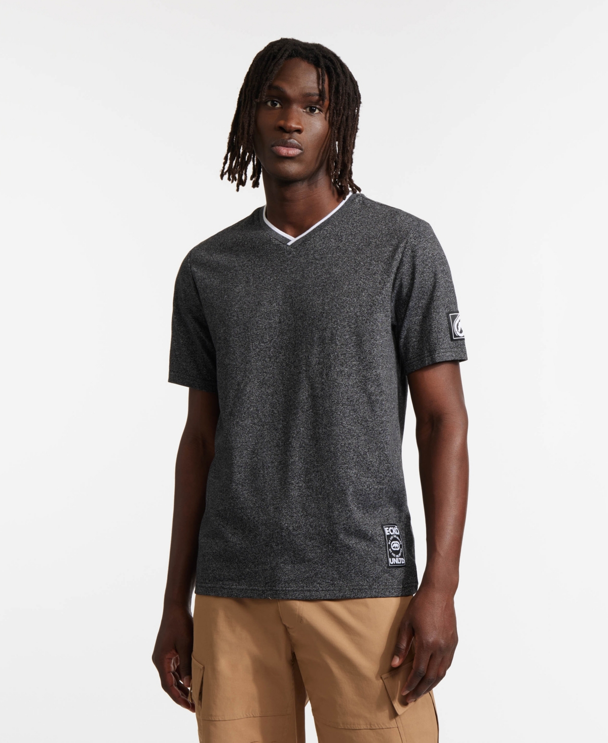 Men's Crossroads V-Neck Short Sleeve T-Shirt - Black marled