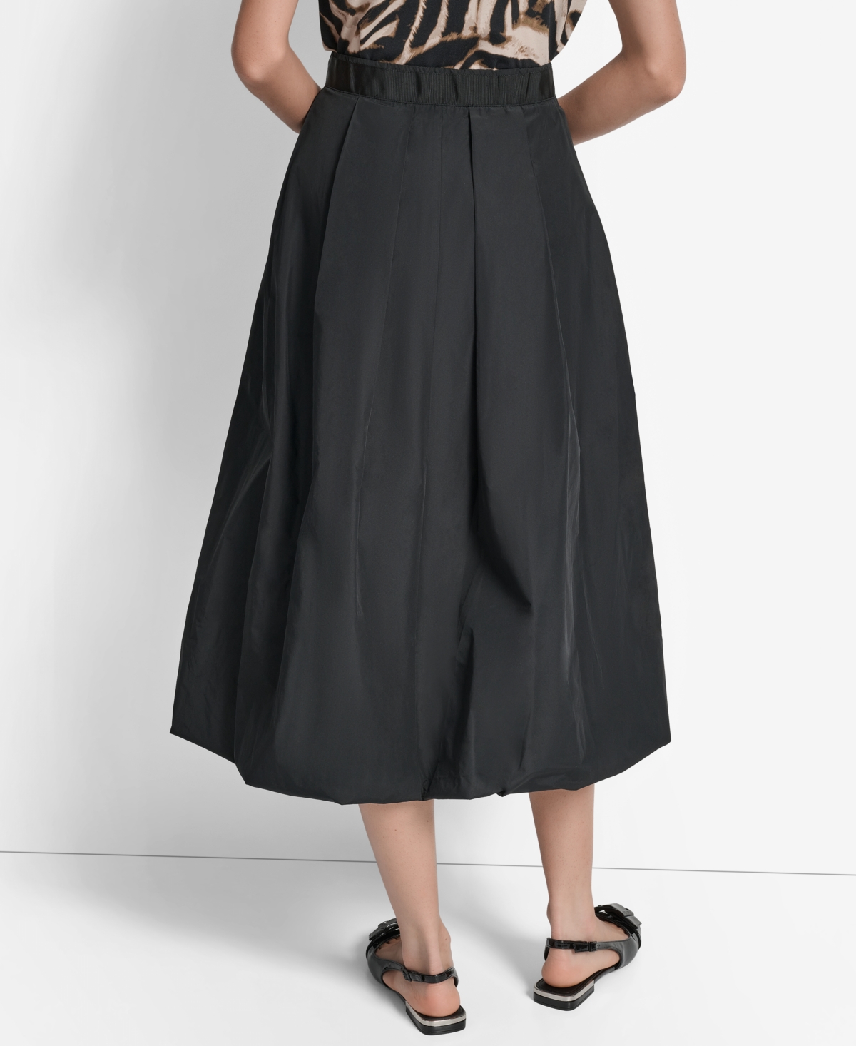 Dkny Woven A-line Bubble Skirt In Black