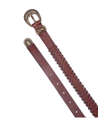 Women's Leather Laced Buckle Belt