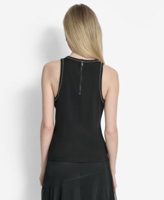 Women's Embellished Ponte Tank Top