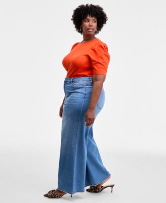 Trendy Plus Camden High-Rise Wide-Leg Jeans, Macy's Exclusive