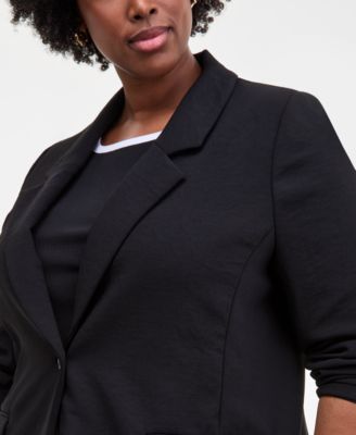 Trendy Plus One-Button Notch-Collar Blazer, Macy's Exclusive