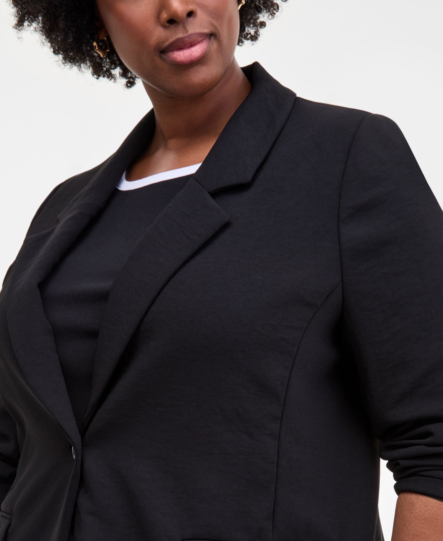 Trendy Plus One-Button Notch-Collar Blazer
