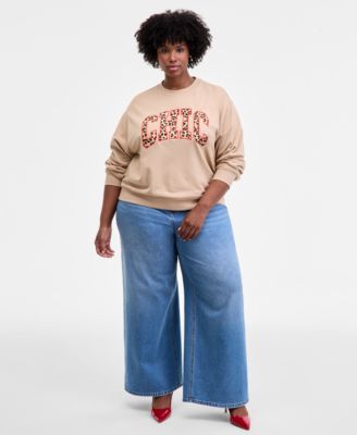 Trendy Plus Chic Crewneck Sweatshirt, Macy's Exclusive