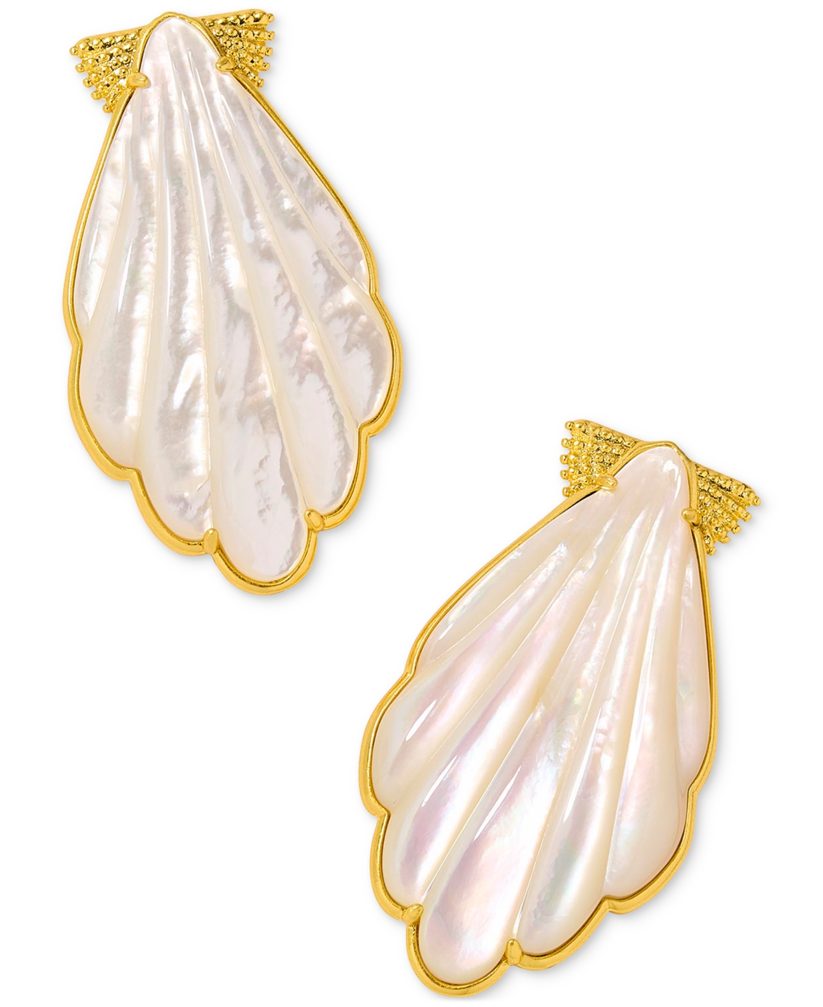 Gold-Tone Alexa Mother-of-Pearl Shell Earrings - Ivory Mother Of Pearl