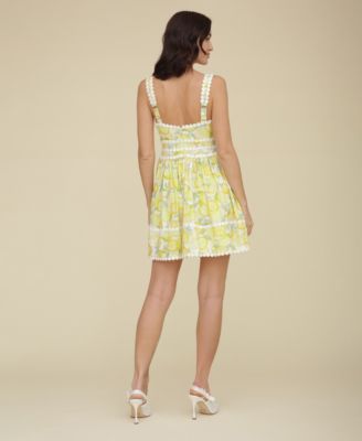 Avec Les Filles Women's Printed Sleeveless Fit & Flare Mini Dress