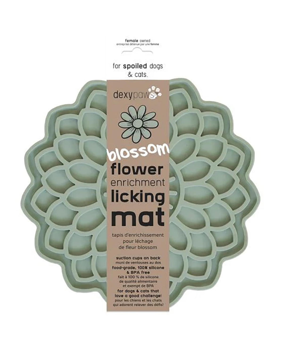 Enrichment Lick Mat: Sage Green Blooming Blossom