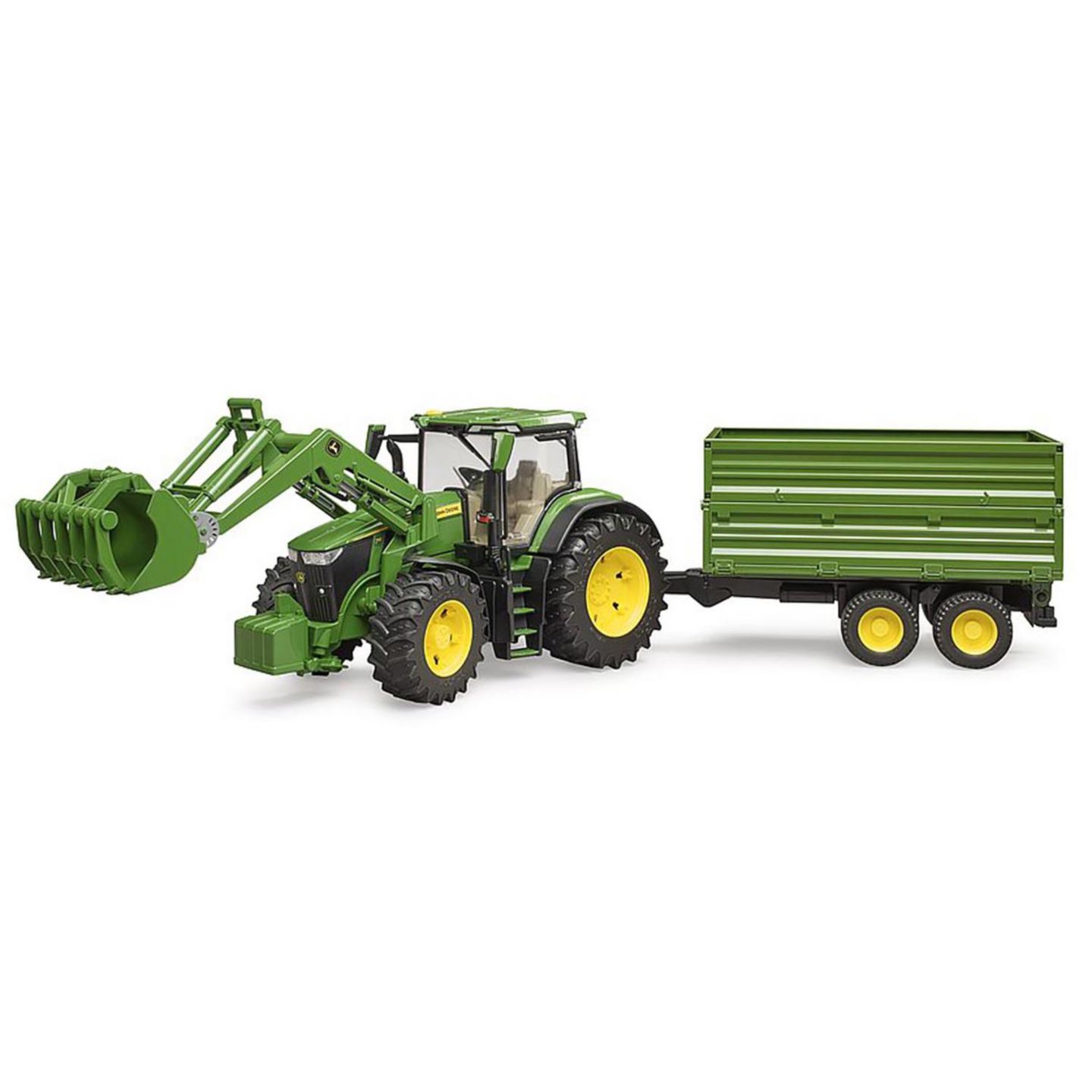 Детская игрушка Bruder 1:16 Scale John Deere 7R 350 Front Loader Tractor with Trailer — фото 1