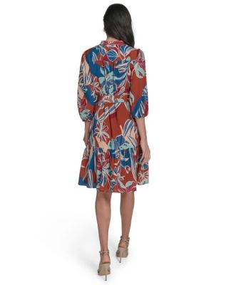 Women's 3/4-Sleeve A-Line Dress