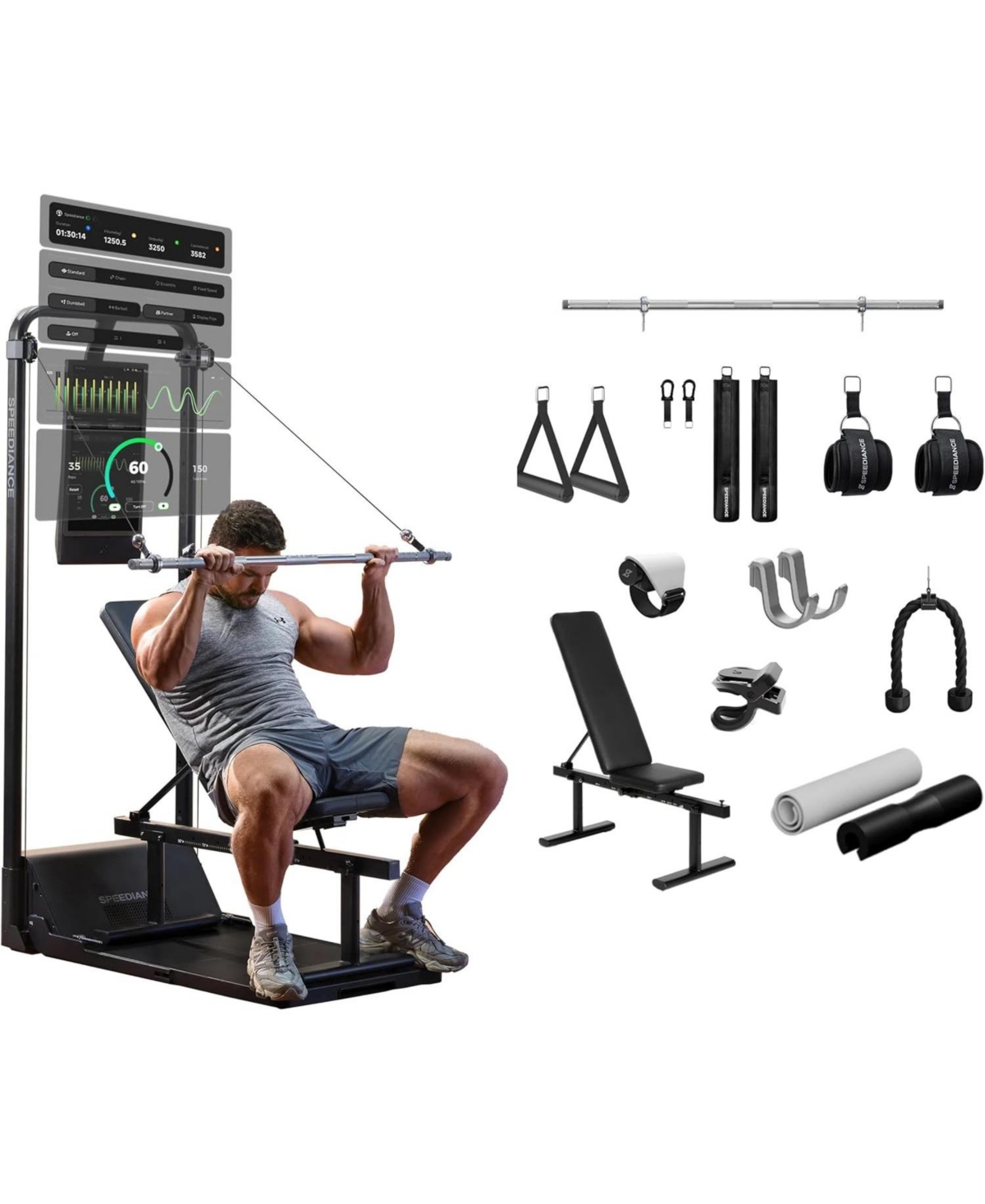 Gym Monster 2, Smart Ai-Powered Multi-Functional Smith Machine for Full Body Strength Training, All-in-one Home Gym Equipment, Digital Weig