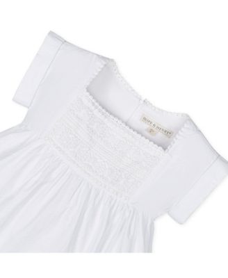 Girls' Sleeveless Crochet Detail Empire Waist Seersucker Dress, Kids
