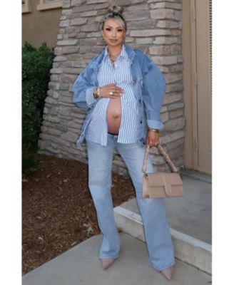 Maternity Light Blue Wide Leg Jeans