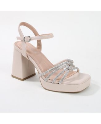 Amar Knotted Rhinestone Platform Heels