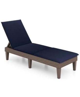 Patio Lounge Outdoor Recliner Chair with Cushion 3-Position Adjustable Backrest