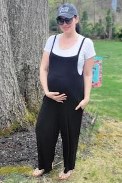 Maternity Black Sleeveless Pocketed Wide Leg Jumpsuit